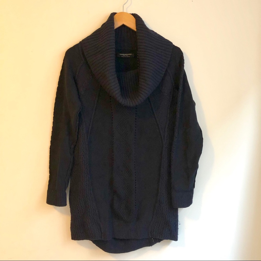 Long, cowl neck, navy sweater from All Saints, 6